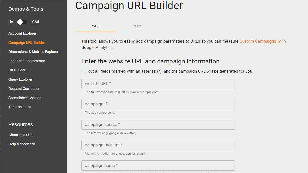 Google Campaign URL Builder Tool